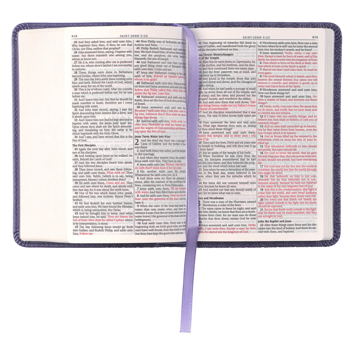 Purple Faux Leather King James Version Mini Pocket Bible