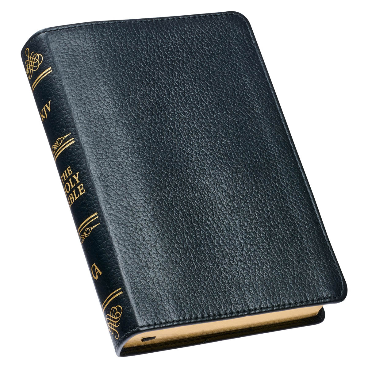 Black Full Grain Leather Compact King James Version Bible