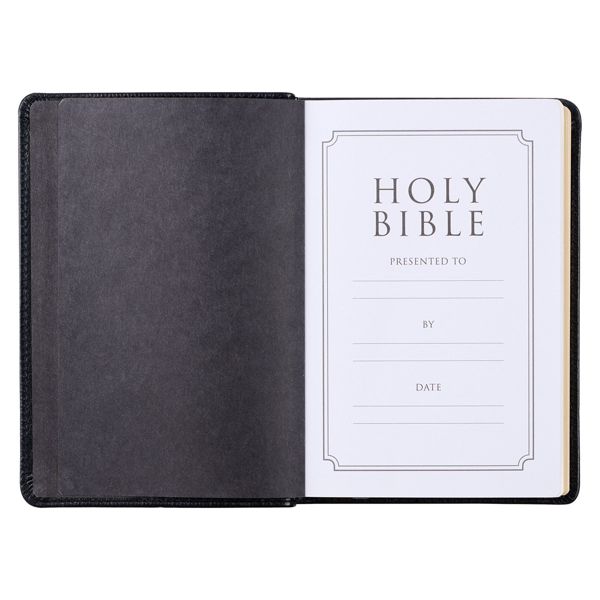 Black Full Grain Leather Compact King James Version Bible