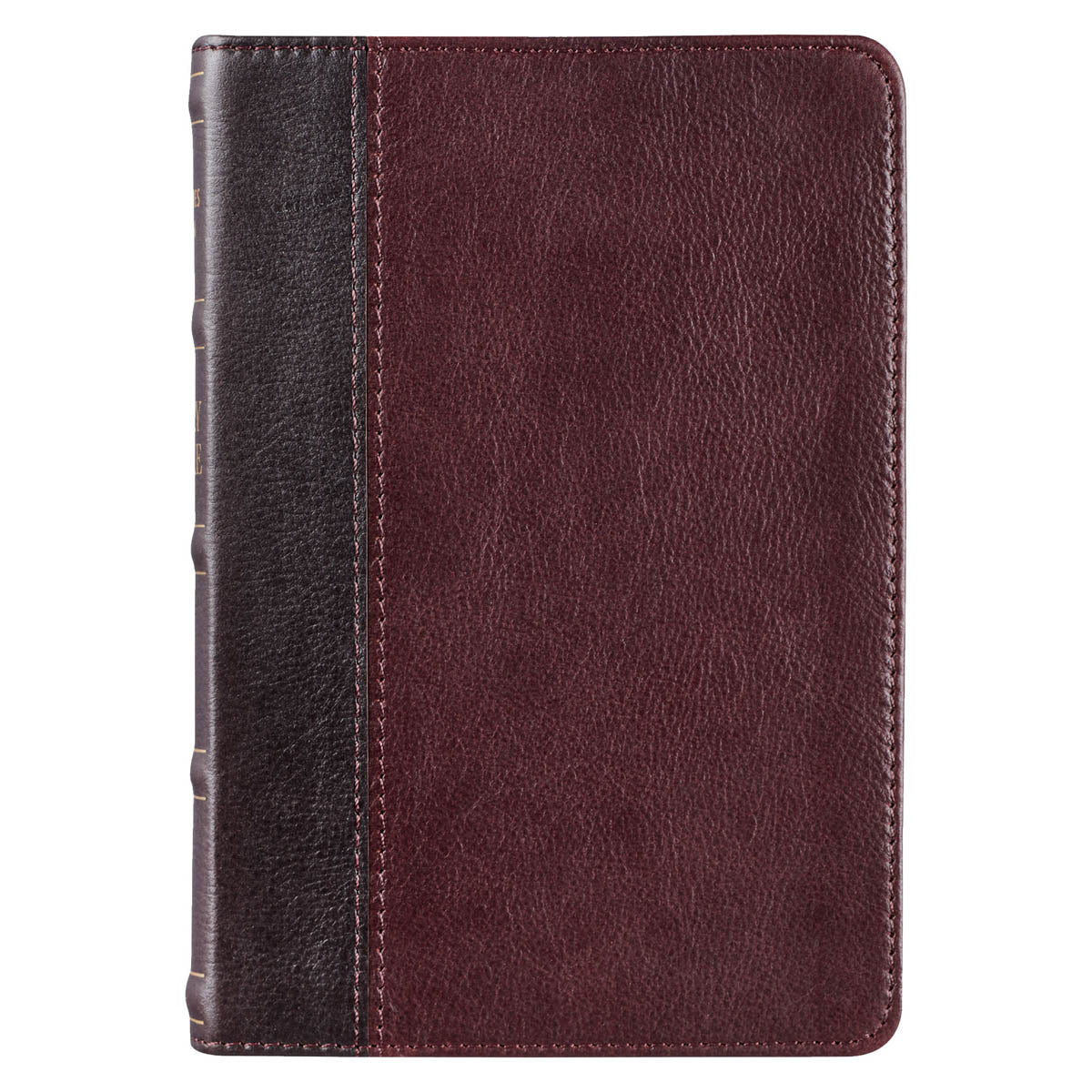 Merlot & Burgundy Two-tone Full Grain Leather Compact King James Version Bible