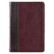 Merlot & Burgundy Two-tone Full Grain Leather Compact King James Version Bible