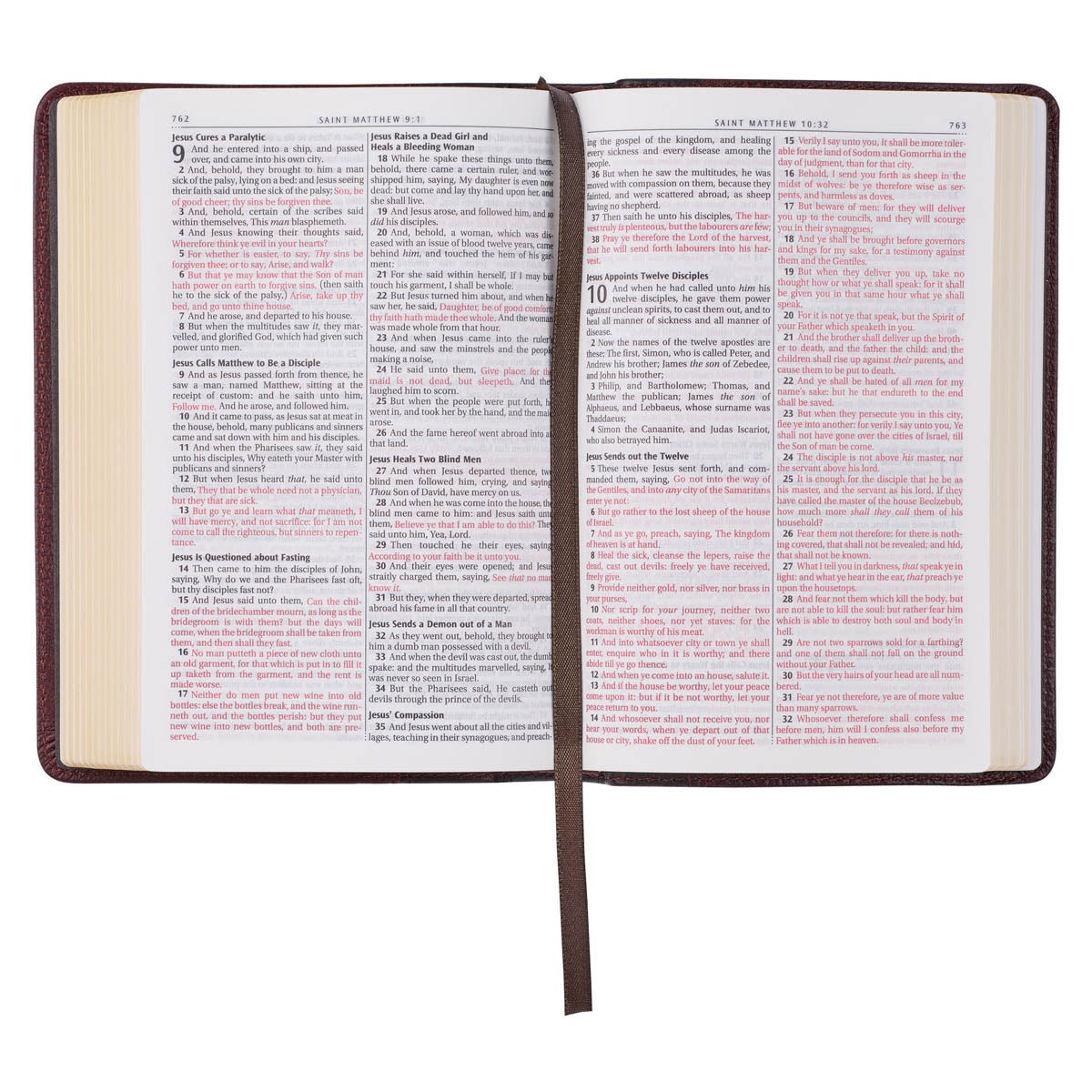 Merlot & Burgundy Two-tone Full Grain Leather Compact King James Version Bible