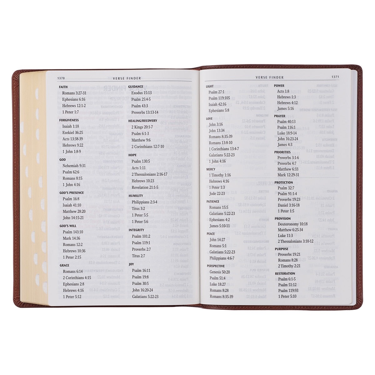 Saddle Tan Full Grain Leather Giant Print Full-size King James Version Bible with Thumb Indexing
