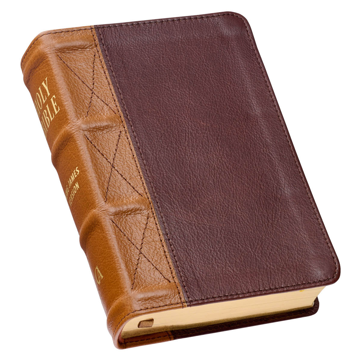 Saddle Tan and Butterscotch Large Print Compact KJV Bible