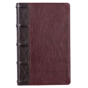 Two-tone Brown Full Grain Leather Giant Print King James Version Bible with Thumb Indexing