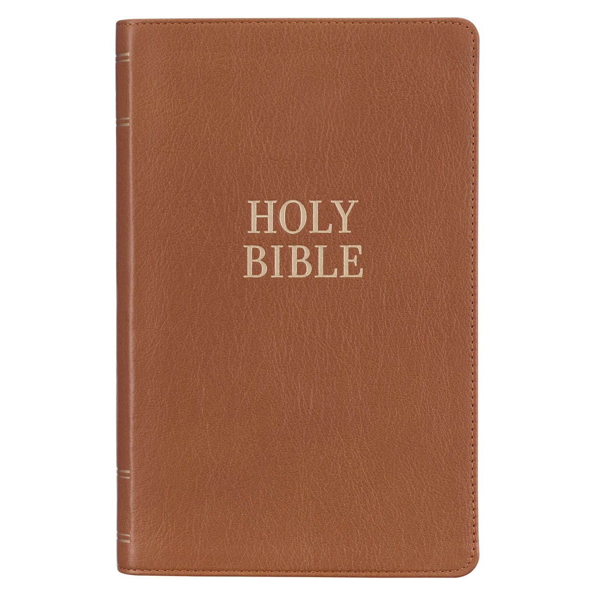 Toffee Brown Full Grain Leather Giant Print King James Version Bible with Thumb Index