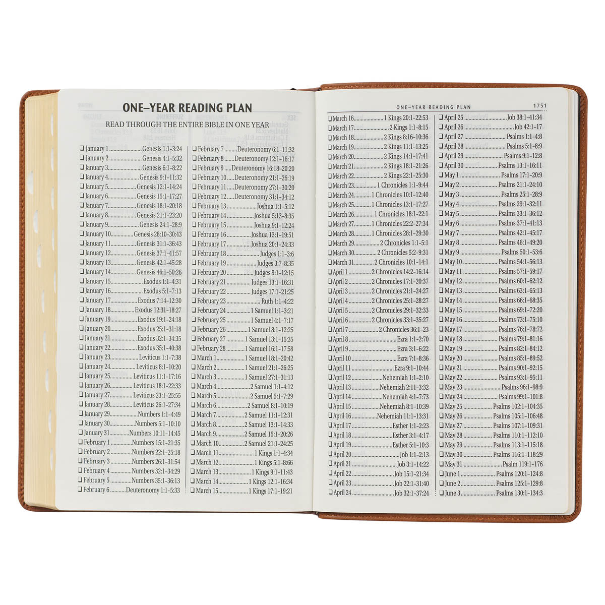 Toffee Brown Full Grain Leather Giant Print King James Version Bible with Thumb Index