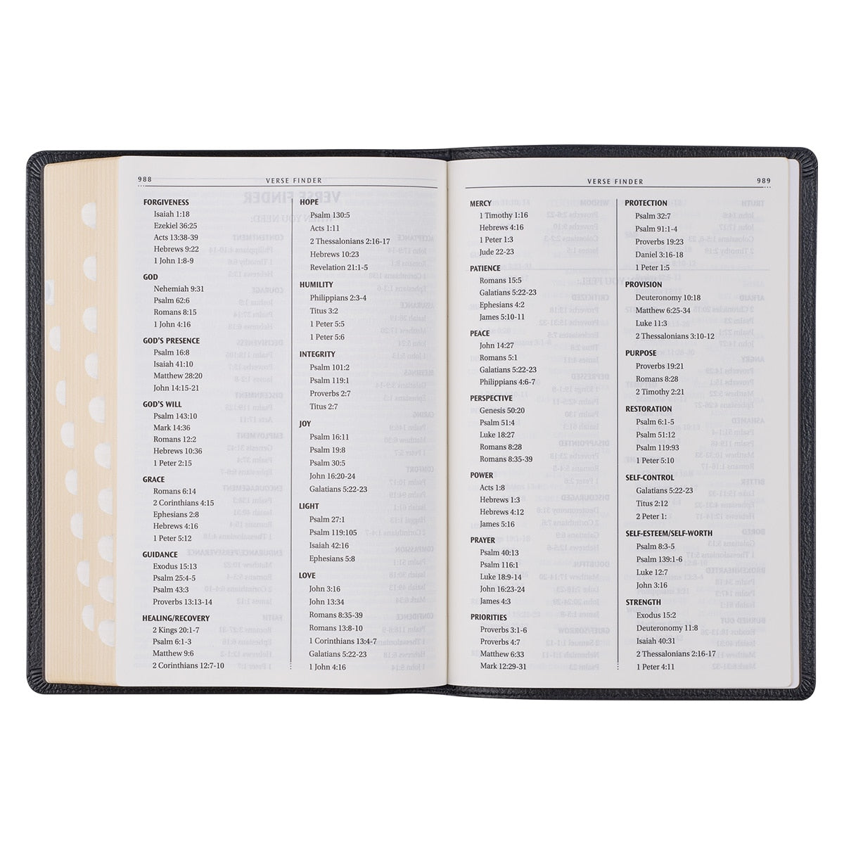 Black Full Grain Leather Large Print Thinline King James Version Bible with Thumb Index