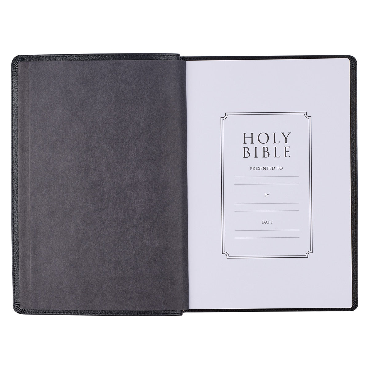 Black Full Grain Leather Large Print Thinline King James Version Bible with Thumb Index