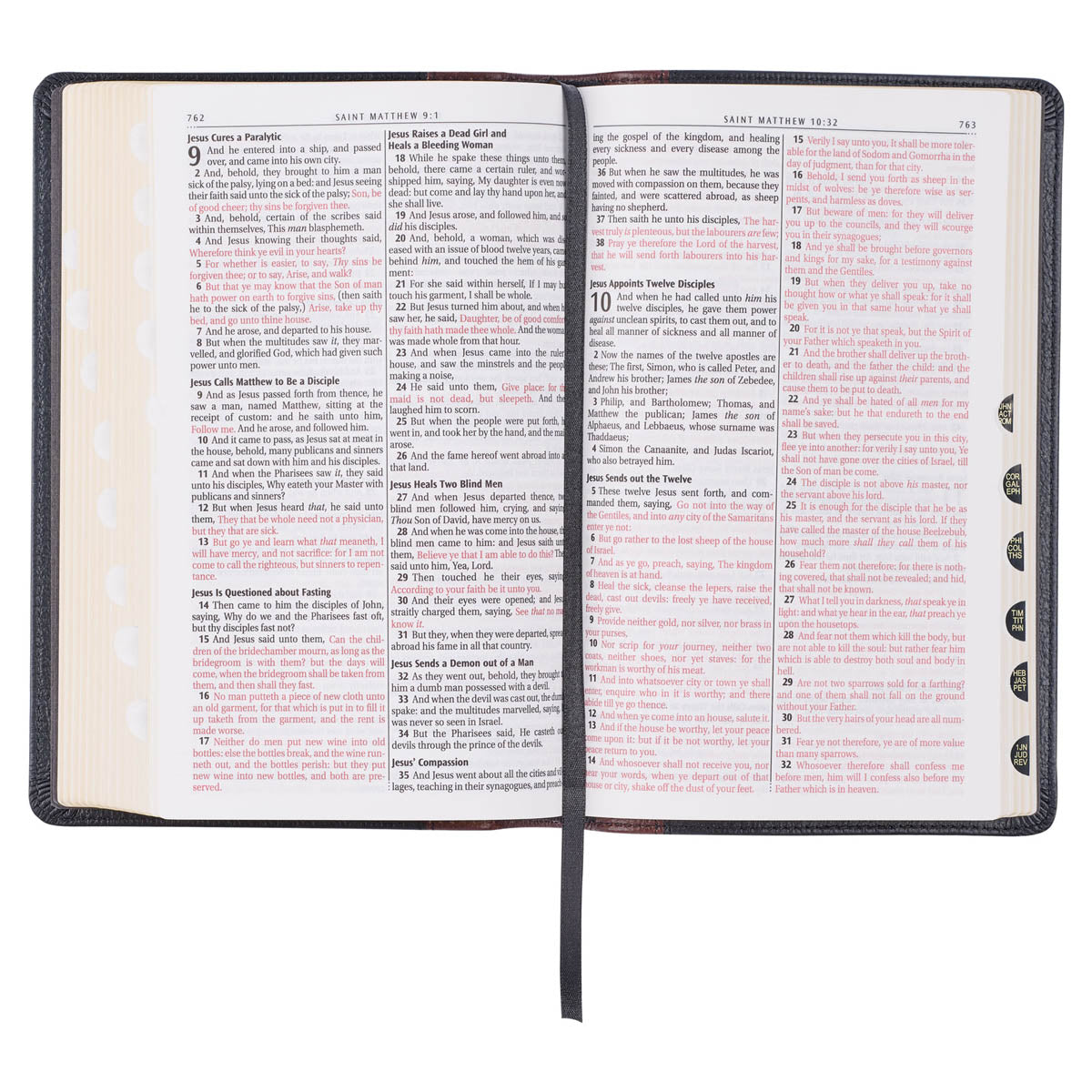 Two-tone Brown and Black Full Grain Leather King James Version Deluxe Gift Bible