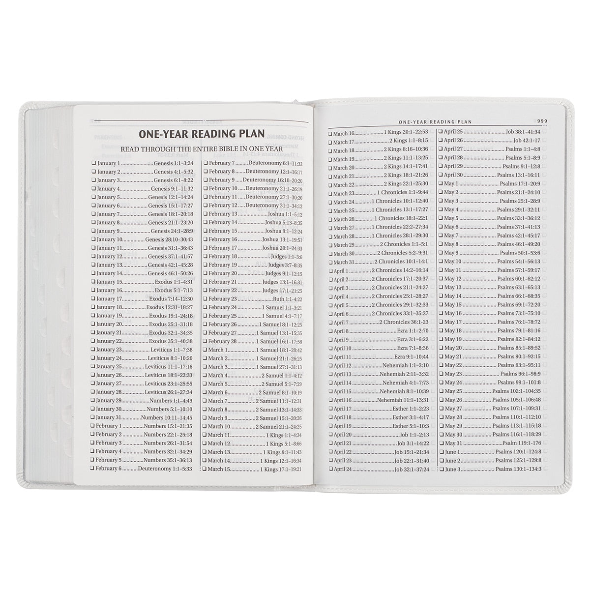 White Faux Leather Large Print Thinline King James Version Bible with Thumb Index