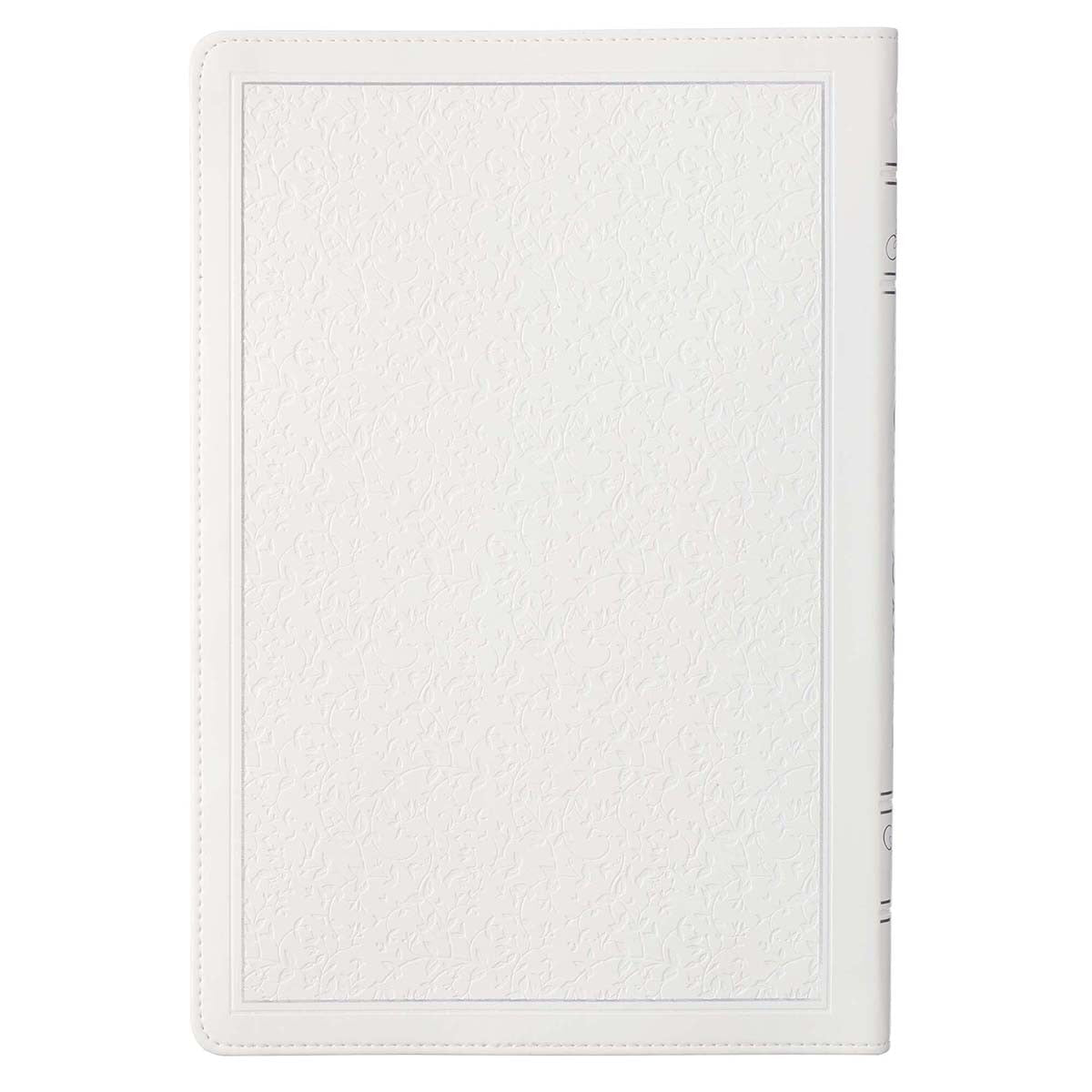 White Faux Leather Large Print Thinline King James Version Bible with Thumb Index