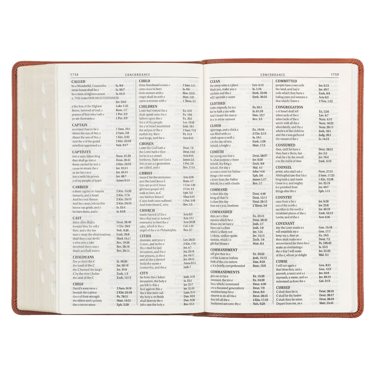 Honey Brown Faux Leather Giant Print Standard-size King James Version Bible with Thumb Index
