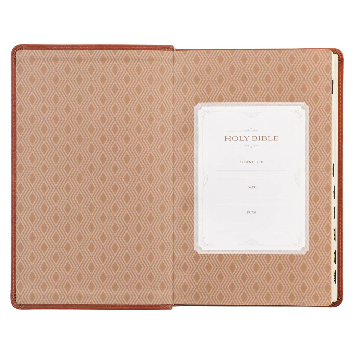 Honey Brown Faux Leather Giant Print Standard-size King James Version Bible with Thumb Index