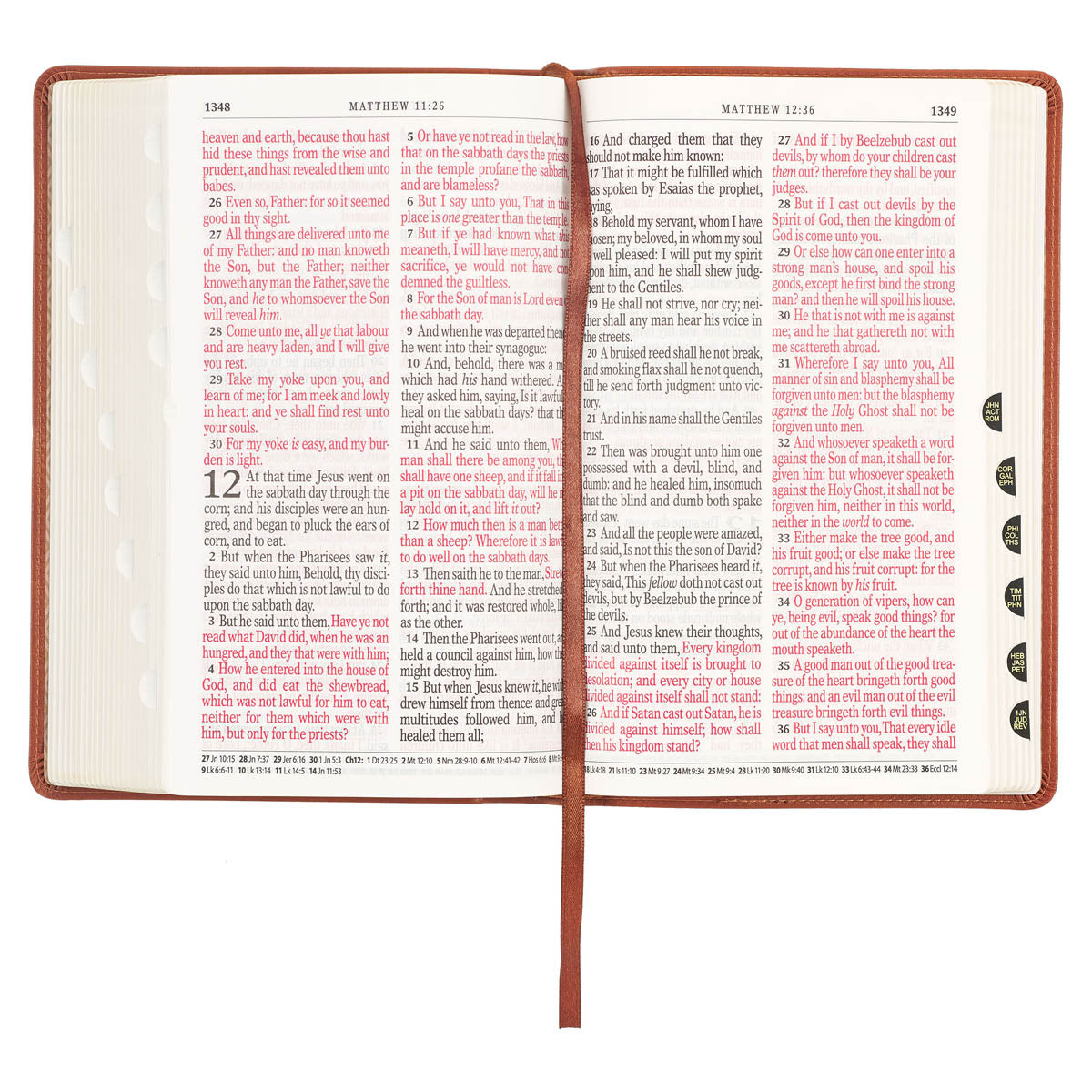 Honey Brown Faux Leather Giant Print Standard-size King James Version Bible with Thumb Index
