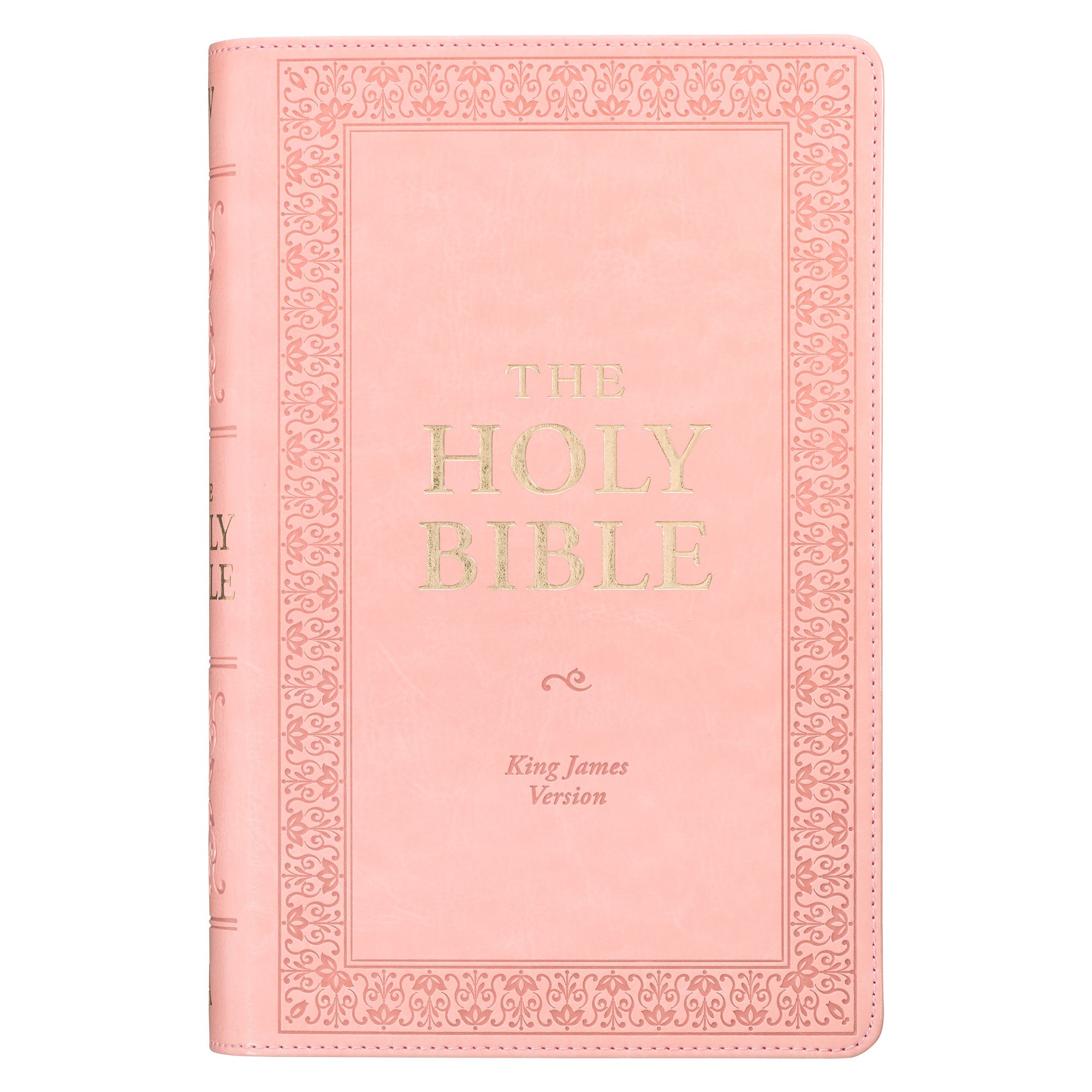 Sunrise Pink Faux Leather Giant Print Standard-size King James Version Bible with Thumb Index
