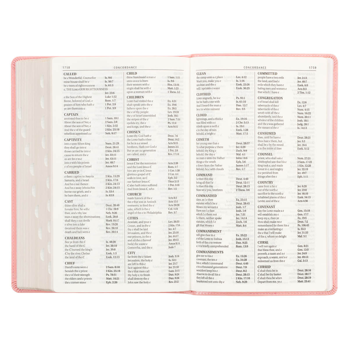 Sunrise Pink Faux Leather Giant Print Standard-size King James Version Bible with Thumb Index