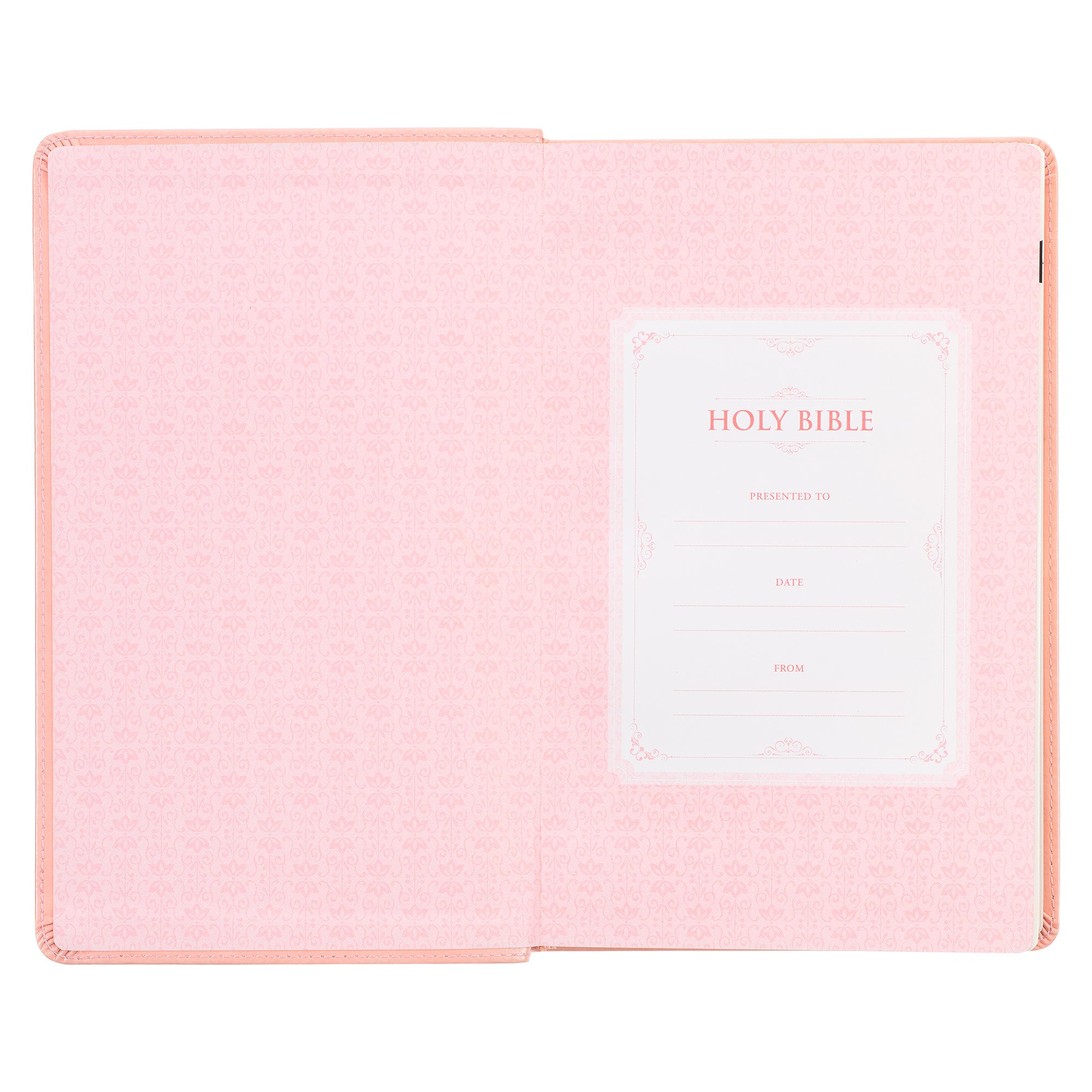 Sunrise Pink Faux Leather Giant Print Standard-size King James Version Bible with Thumb Index