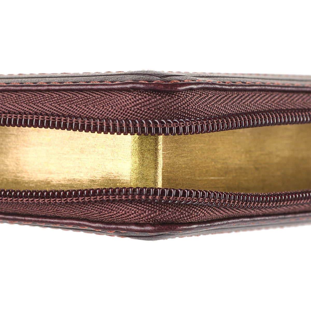 Burgundy and Saddle Tan Framed Faux Leather Compact King James Version Bible with Zippered Closure