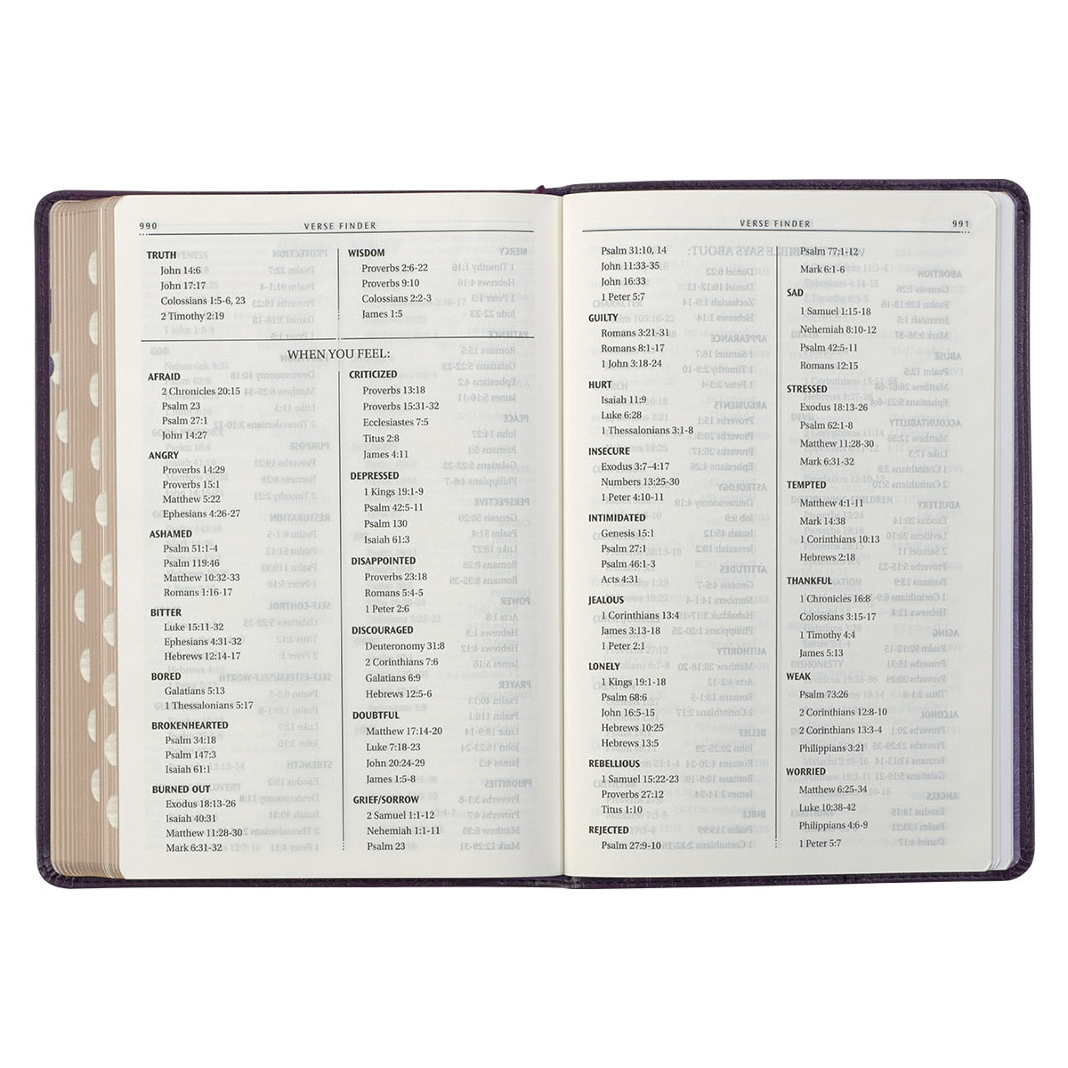 Purple Floral Faux Leather Large Print Thinline King James Version Bible with Thumb Index