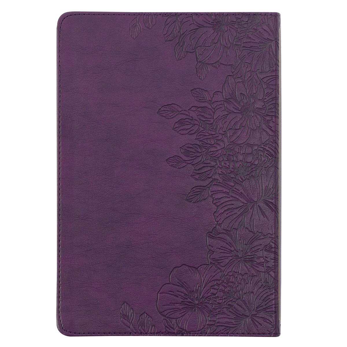 Purple Floral Faux Leather Large Print Thinline King James Version Bible with Thumb Index