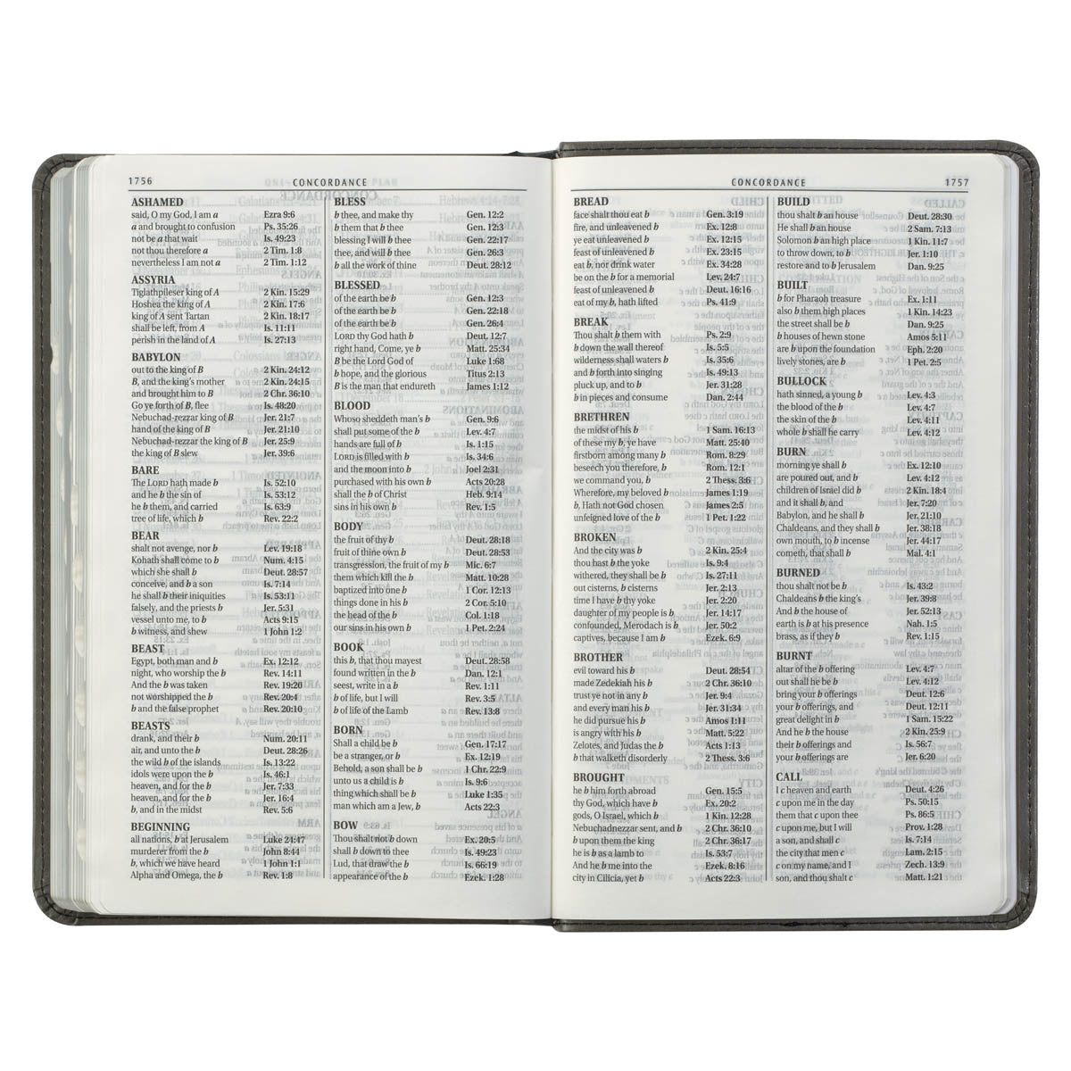 Gray and Black Faux Leather Giant Print Standard-size King James Version Bible with Thumb Index