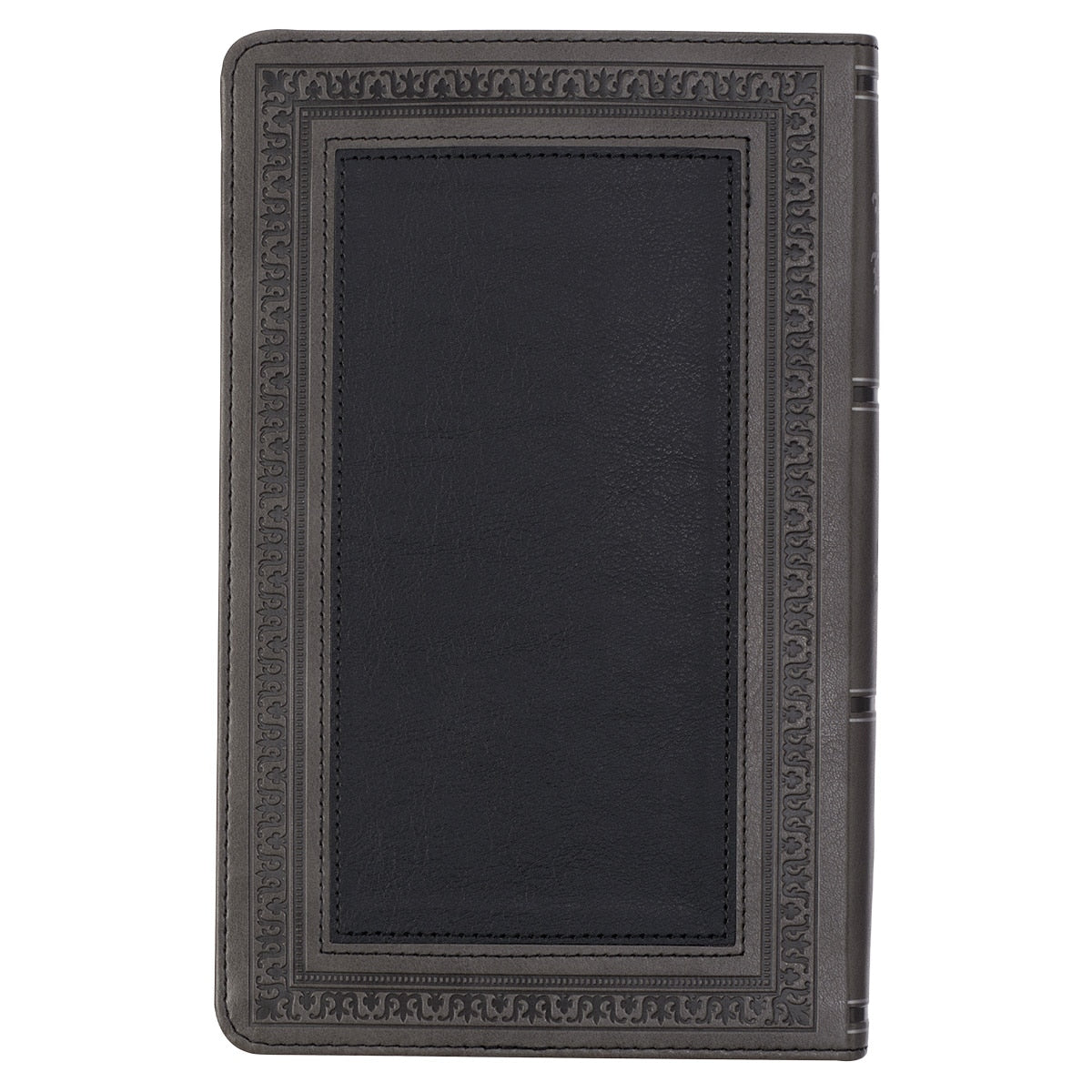 Gray and Black Faux Leather Giant Print Standard-size King James Version Bible with Thumb Index