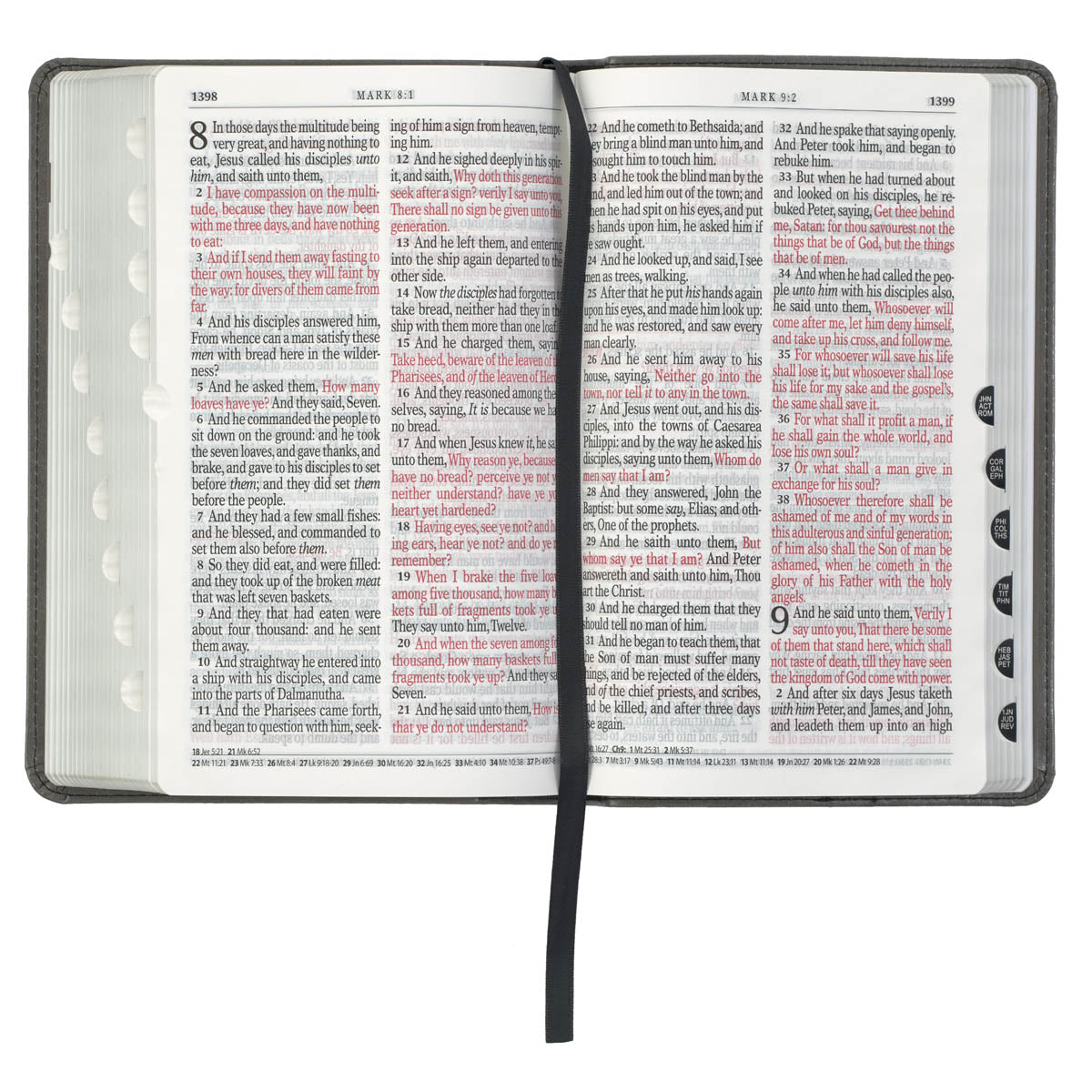 Gray and Black Faux Leather Giant Print Standard-size King James Version Bible with Thumb Index
