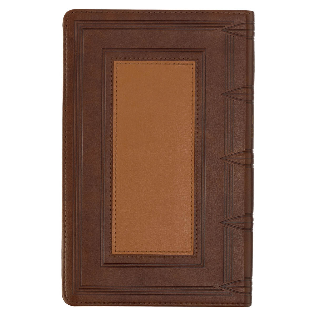 Saddle Tan and Butterscotch Faux Leather Giant Print Standard-size King James Version Bible with Thumb Indexing