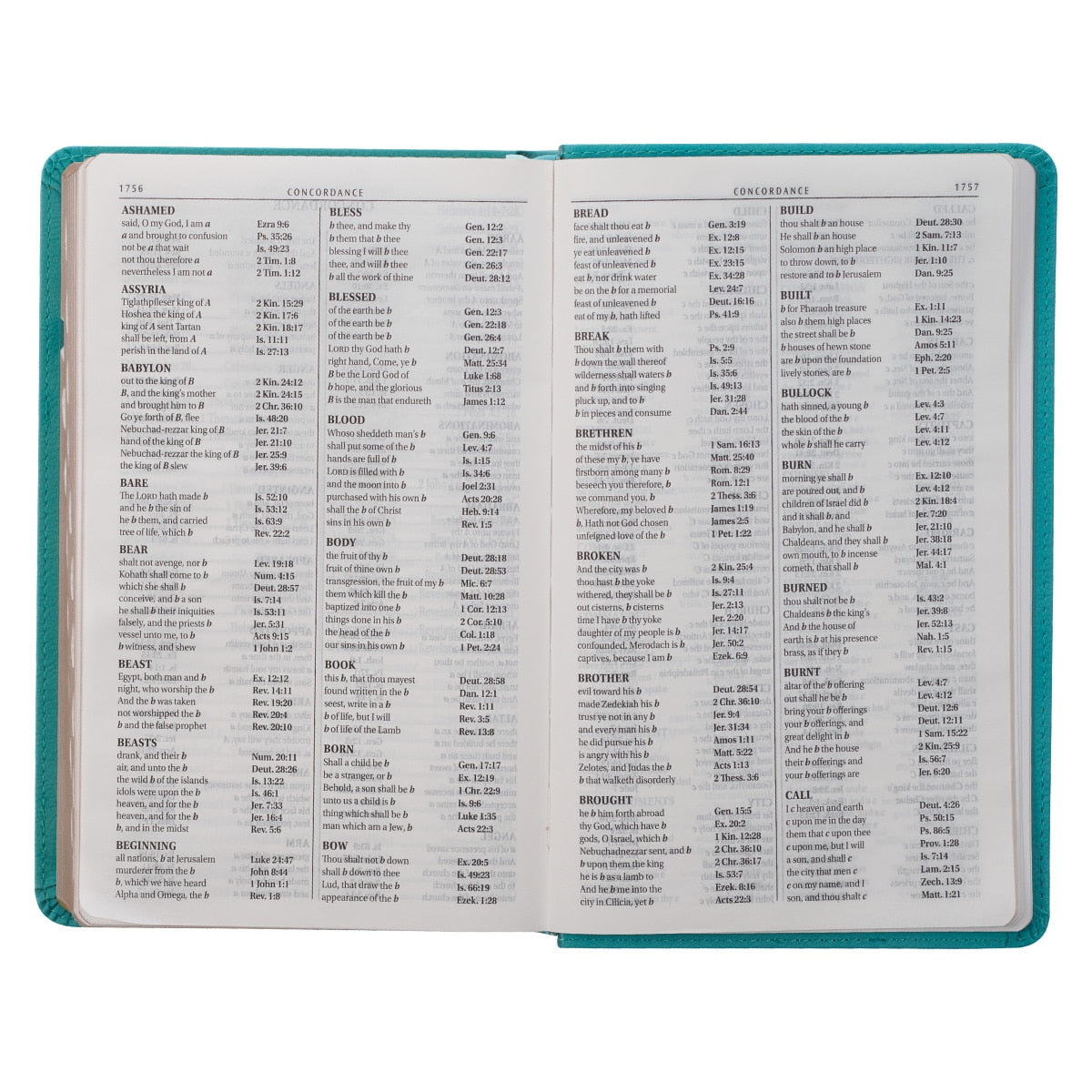 Teal Faux Leather Giant Print Standard-size King James Version Bible with Thumb Index