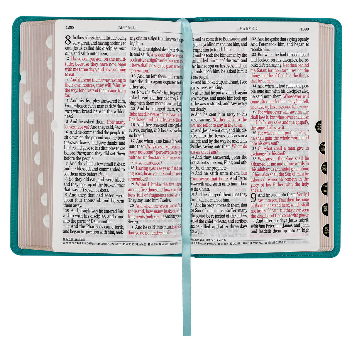 Teal Faux Leather Giant Print Standard-size King James Version Bible with Thumb Index