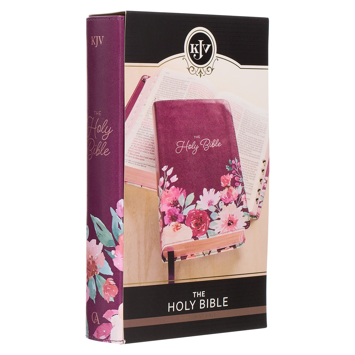 Purple Floral Faux Leather Giant Print KJV Bible