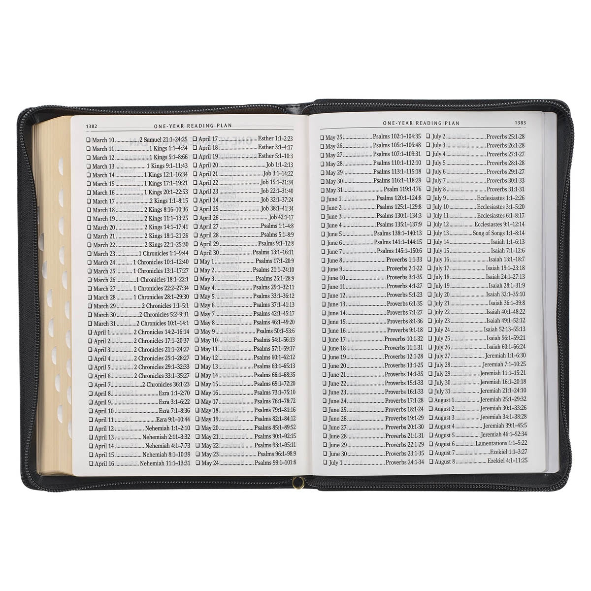Black Framed Faux Leather Giant Print Full-size King James Version Bible with Thumb Index and Zippered Closure