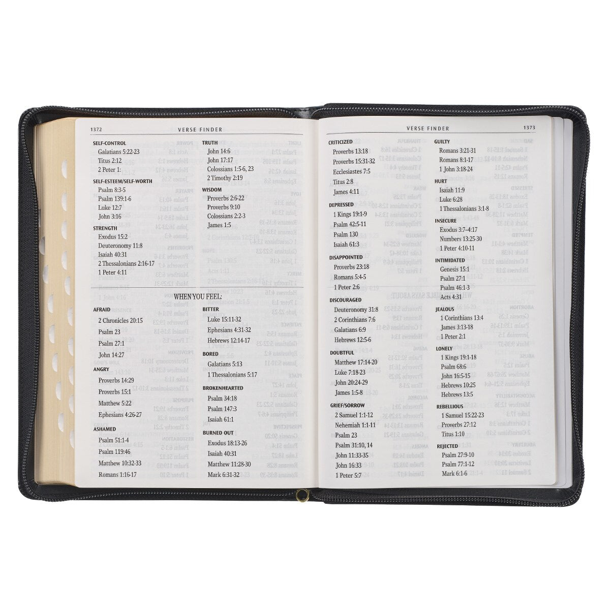 Black Framed Faux Leather Giant Print Full-size King James Version Bible with Thumb Index and Zippered Closure