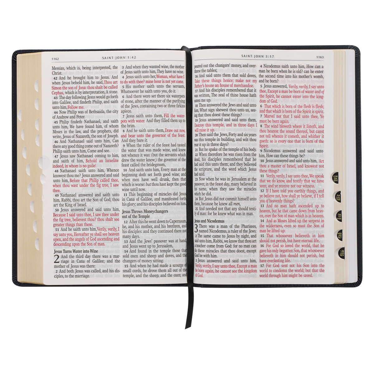 Midnight Blue Art Nouveau Framed Faux Leather Giant Print Full-size King James Version Bible with Thumb Index