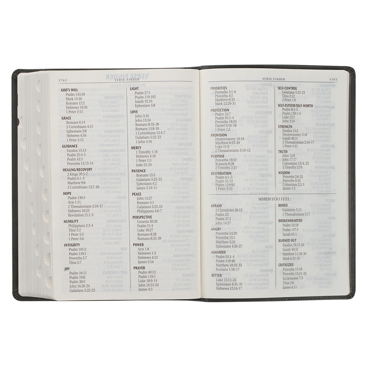 Gray with Black Inlay Faux Leather Super Giant Print King James Version Bible with Thumb Index