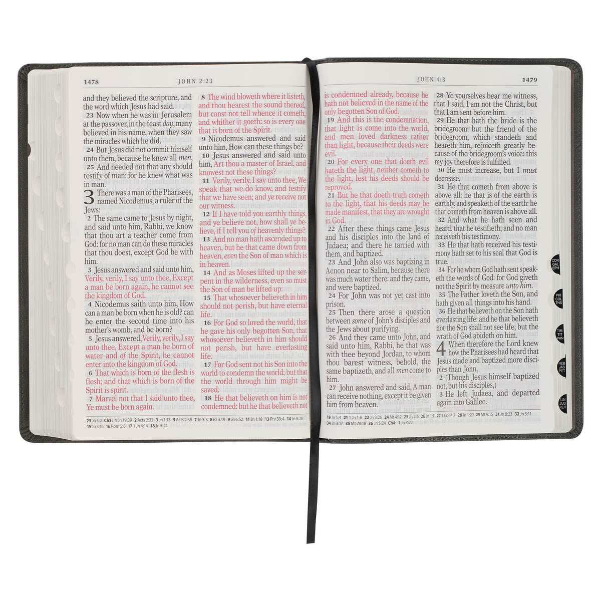 Gray with Black Inlay Faux Leather Super Giant Print King James Version Bible with Thumb Index