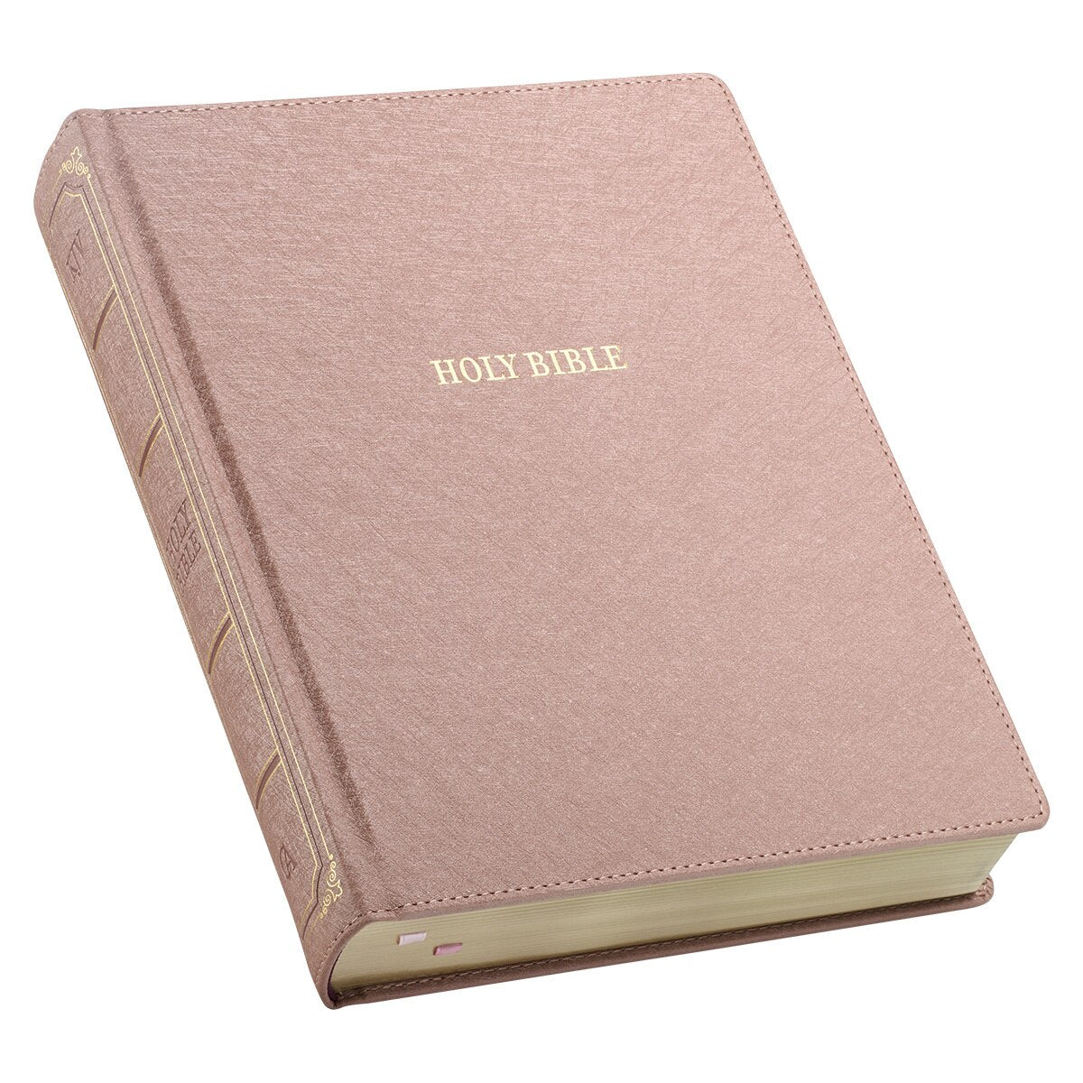 Rose Gold Faux Leather Hardcover Large Print KJV Note-taking Bible