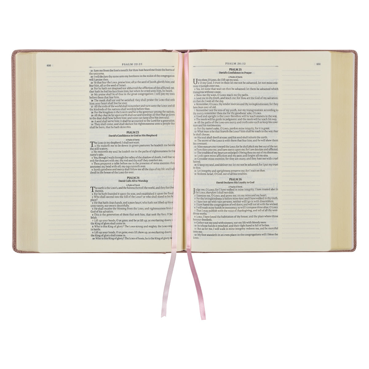 Rose Gold Faux Leather Hardcover Large Print KJV Note-taking Bible