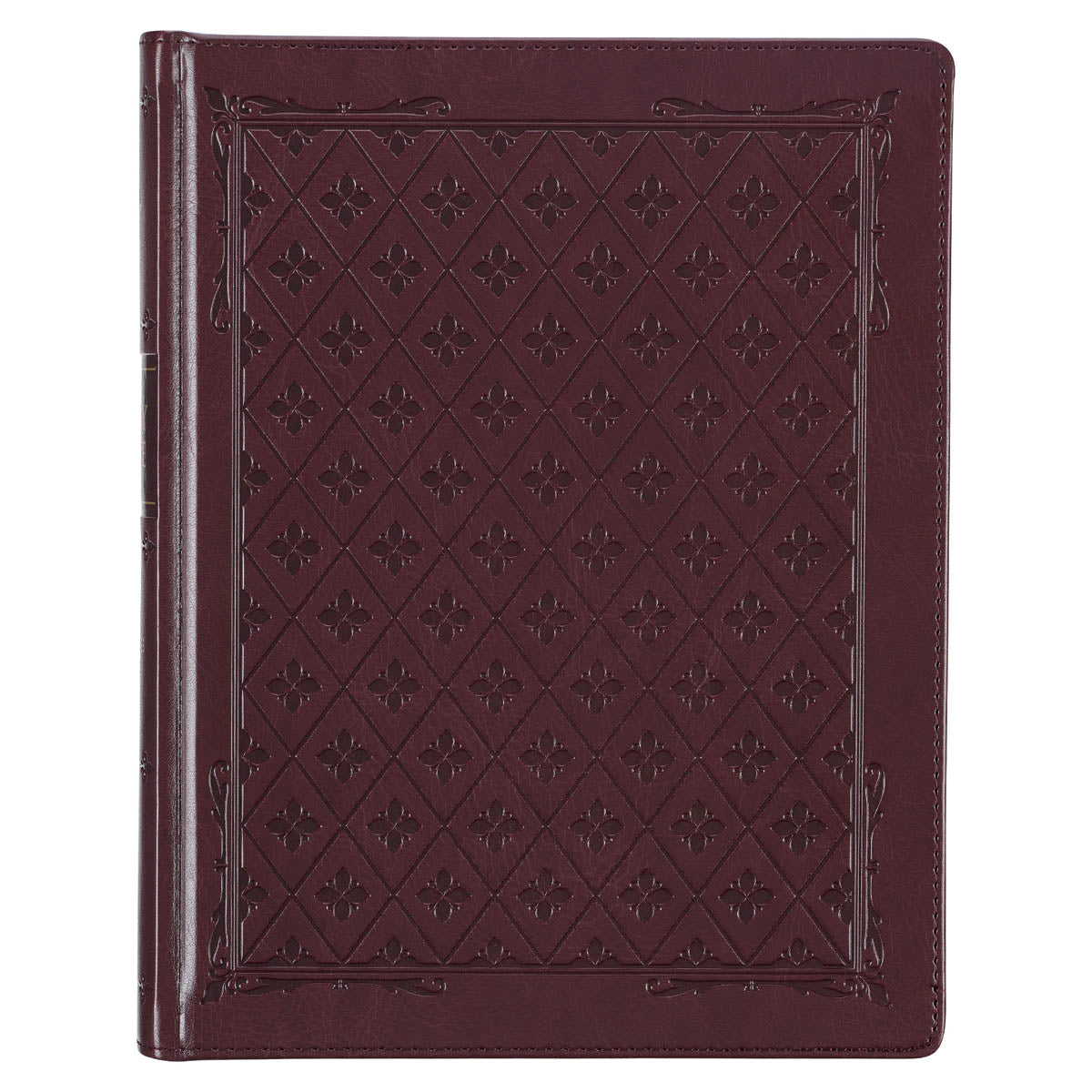Burgundy Diamond Grid Faux Leather Hardcover Large Print KJV Note-taking Bible