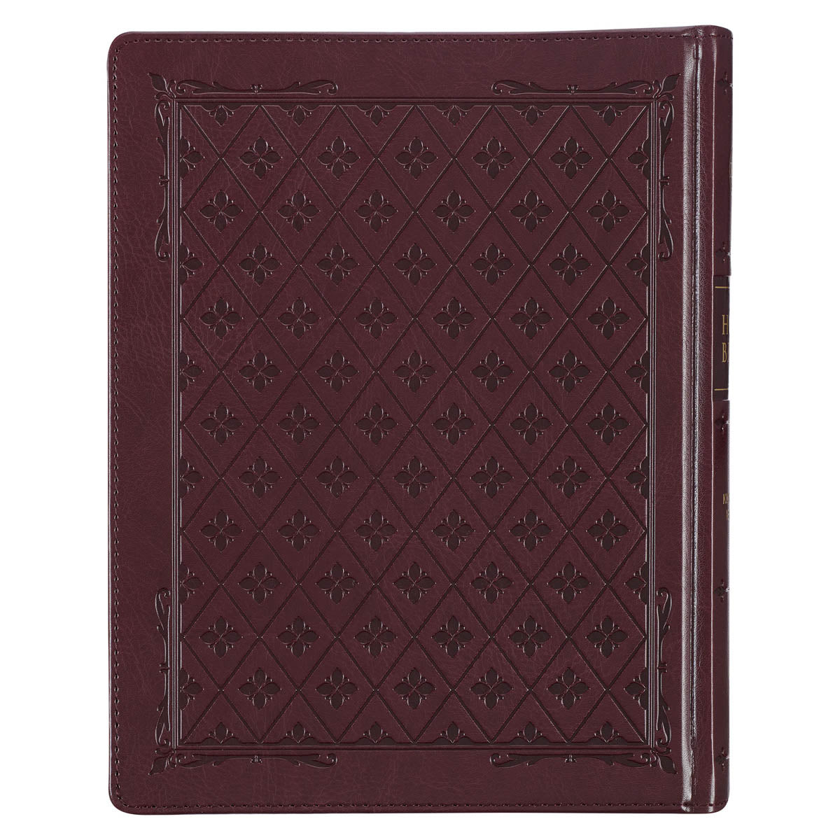 Burgundy Diamond Grid Faux Leather Hardcover Large Print KJV Note-taking Bible