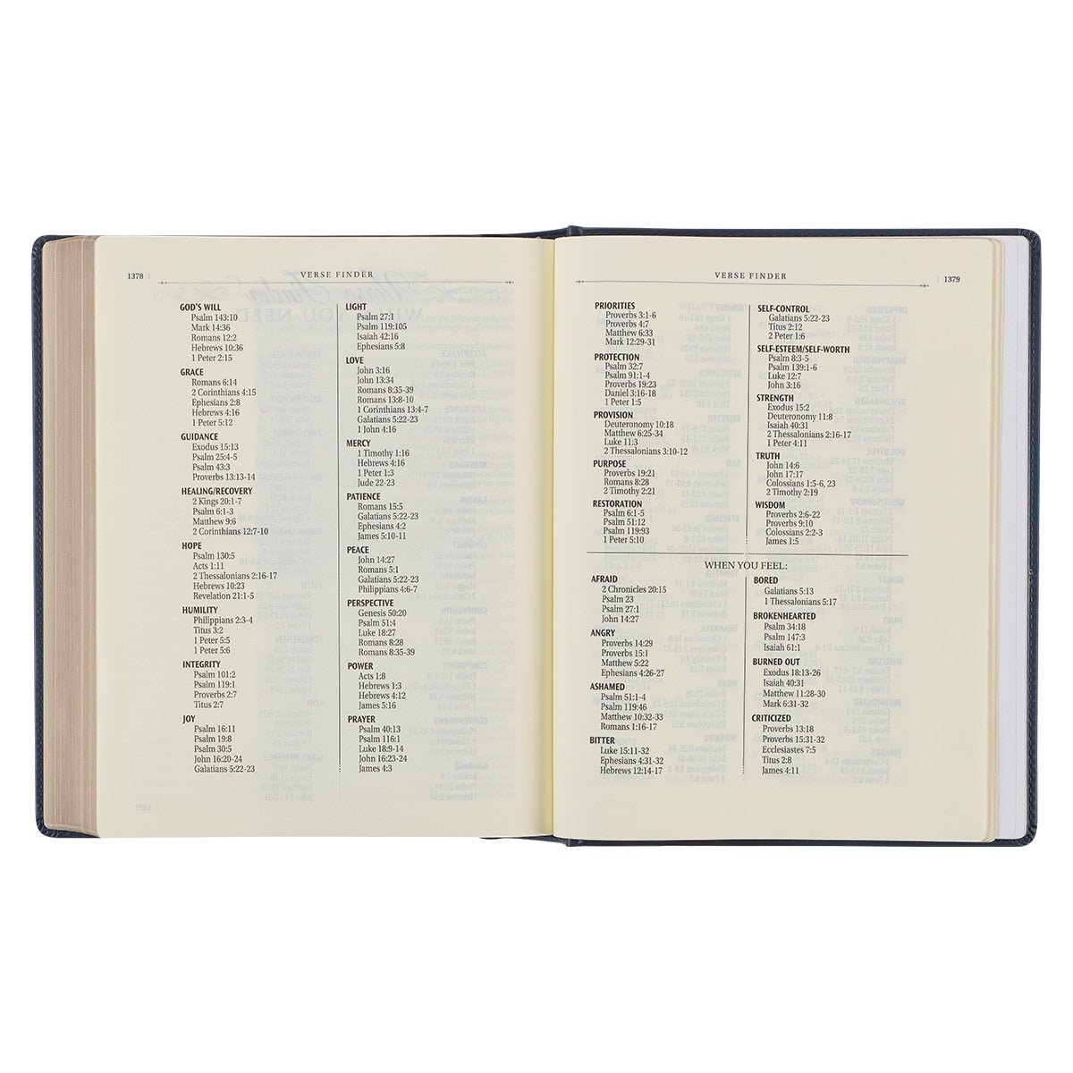Navy Blue Floral Faux Leather Hardcover Large Print KJV Note-taking Bible