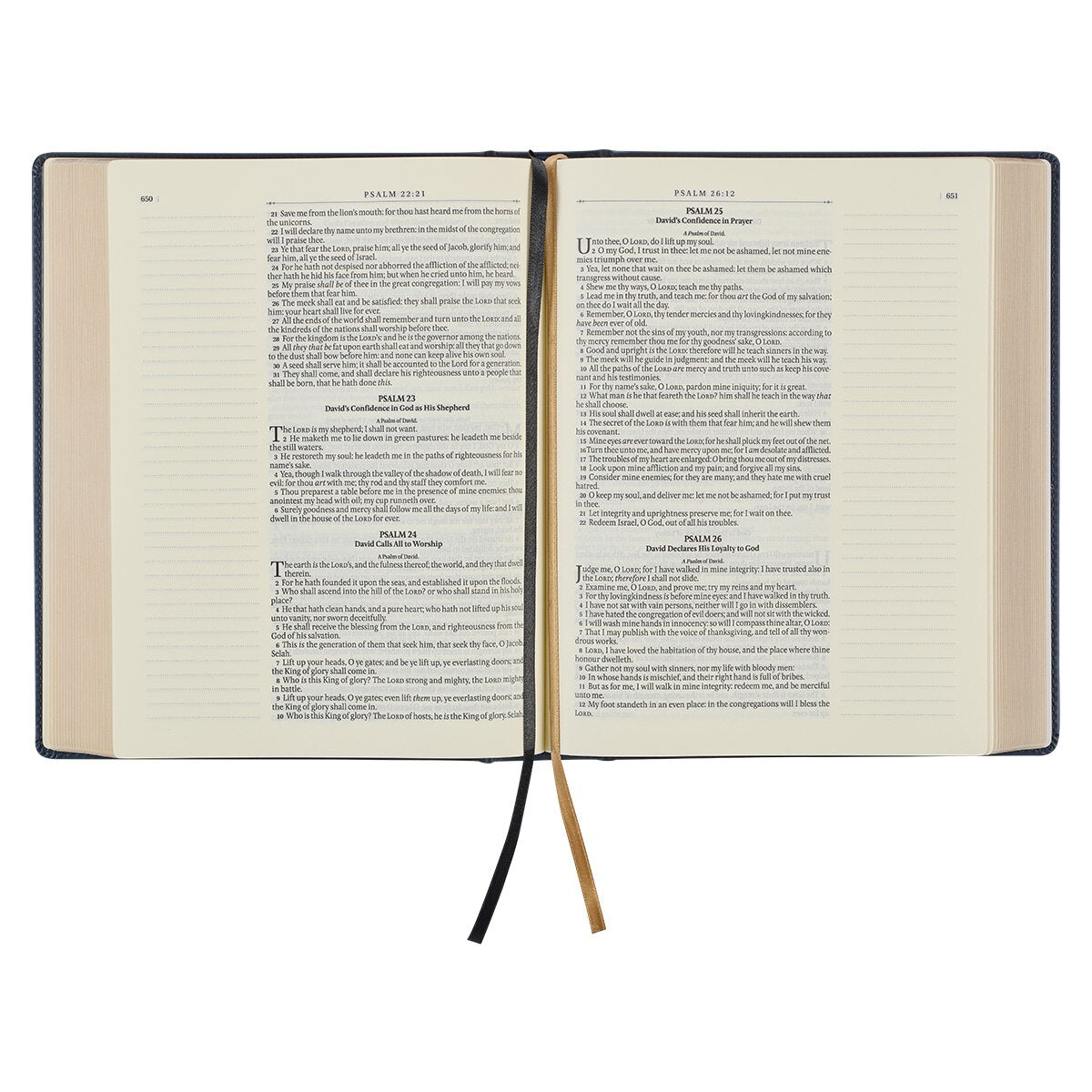 Navy Blue Floral Faux Leather Hardcover Large Print KJV Note-taking Bible