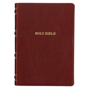Saddle Tan Full Grain Leather King James Version Study Bible with Thumb Index