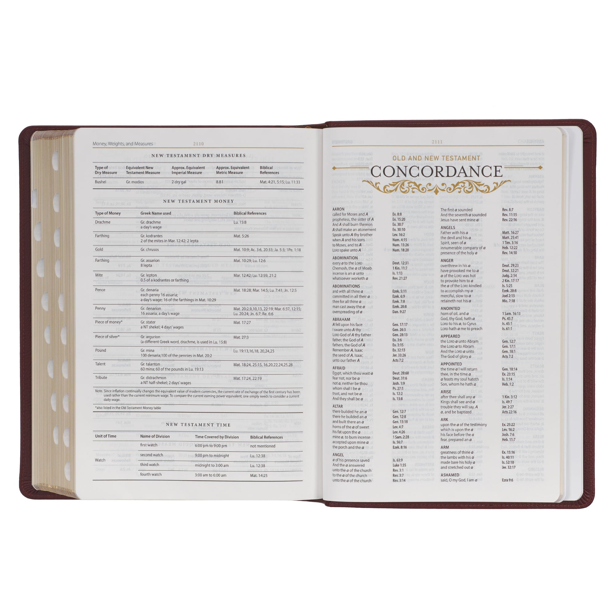 Saddle Tan Full Grain Leather King James Version Study Bible with Thumb Index