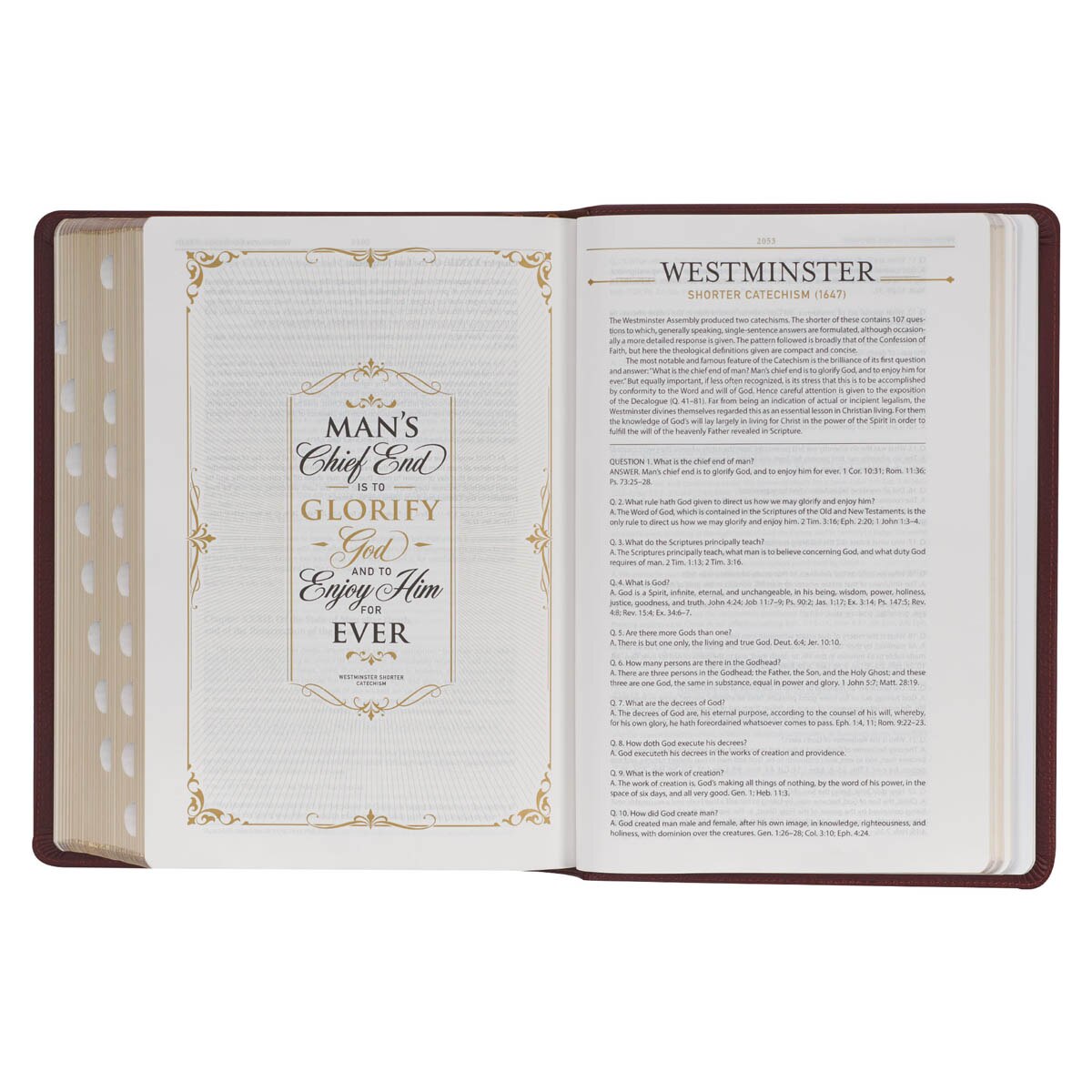 Saddle Tan Full Grain Leather King James Version Study Bible with Thumb Index