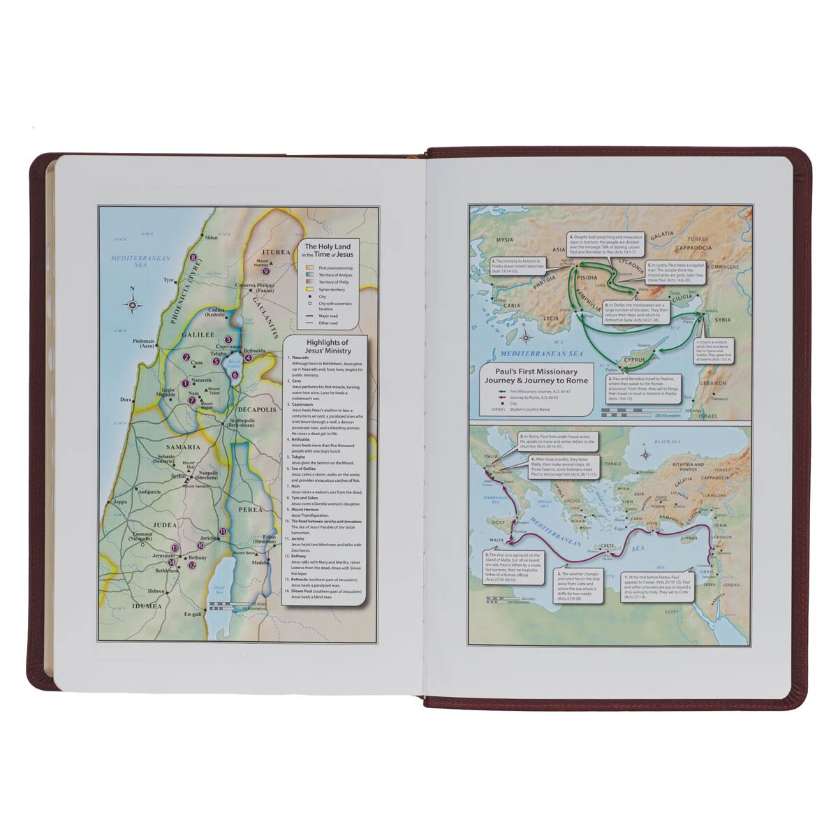 Saddle Tan Full Grain Leather King James Version Study Bible with Thumb Index