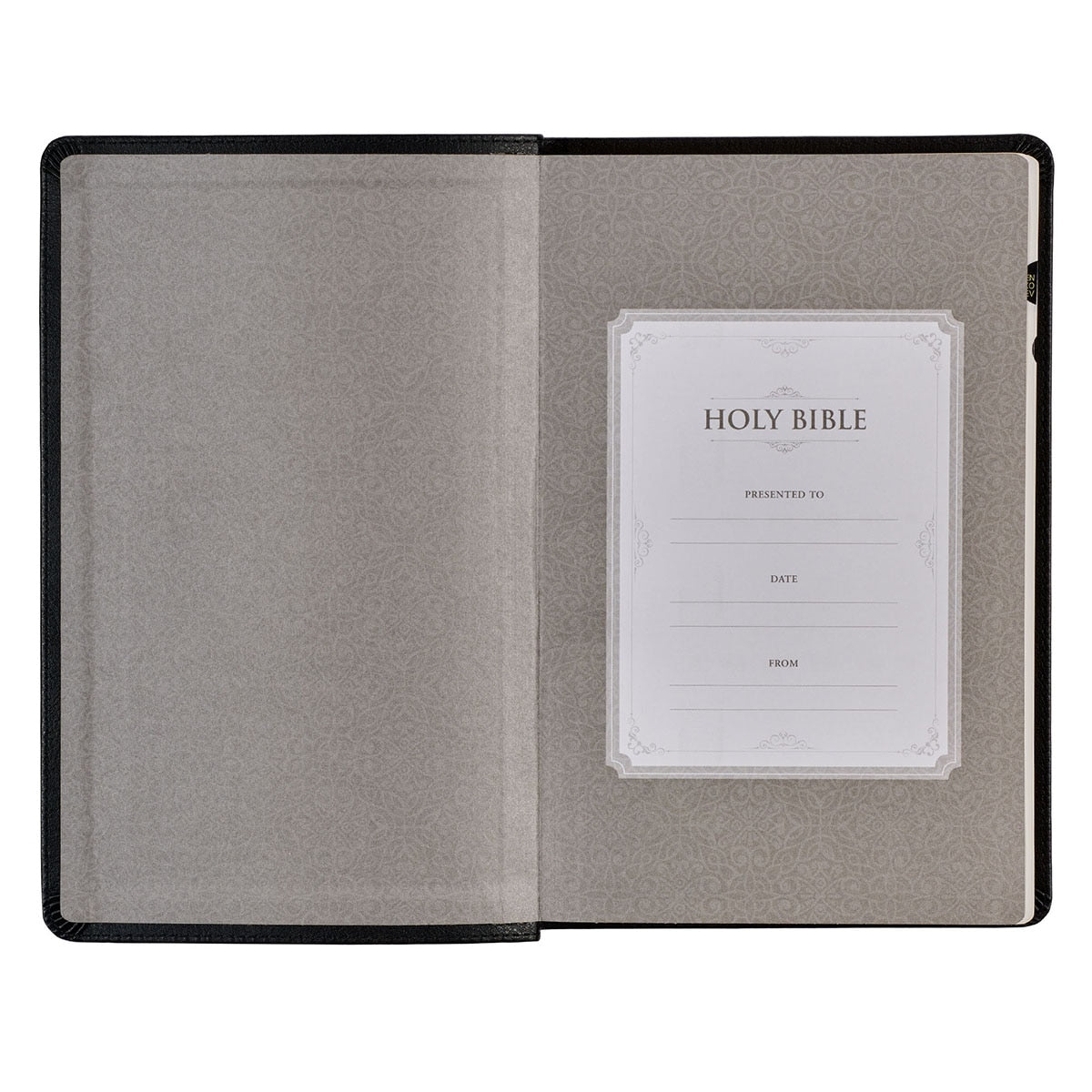Black Framed Faux Leather King James Version Deluxe Gift Bible with Thumb Index