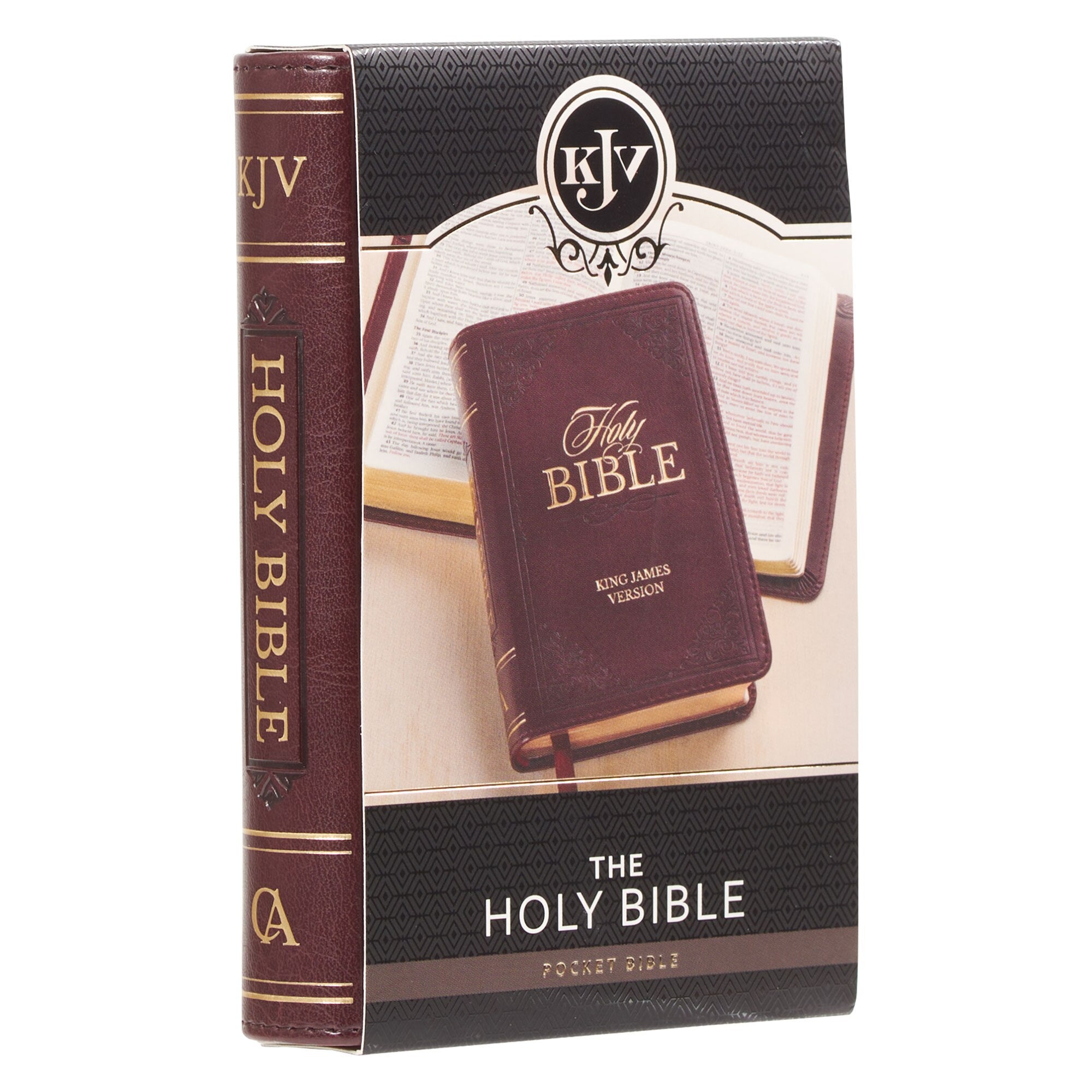 Burgundy Faux Leather King James Version Pocket Bible