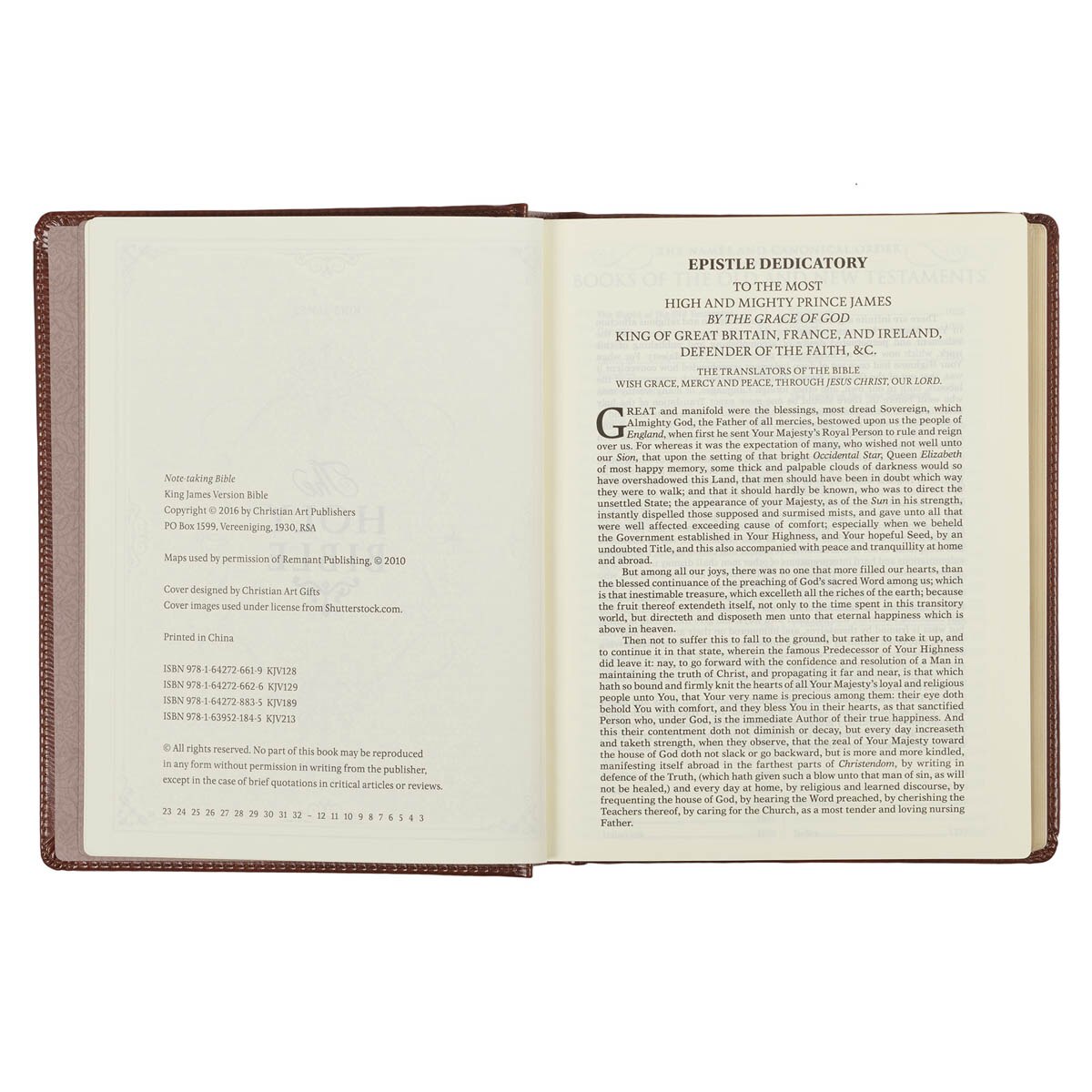 Saddle Tan Faux Leather Hardcover King James Version Note-taking Bible